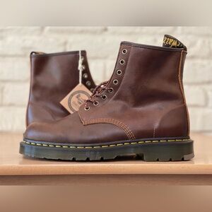 Dr. Martens 1460 SR Brown Slip Resistant Leather Lace Up Combat Boots Men Sz 11
